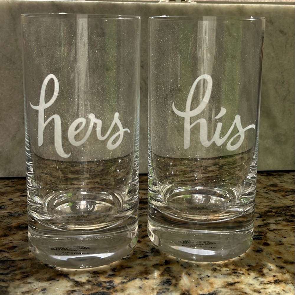 Kate Spade ♠️ His & Hers Tall glasses
